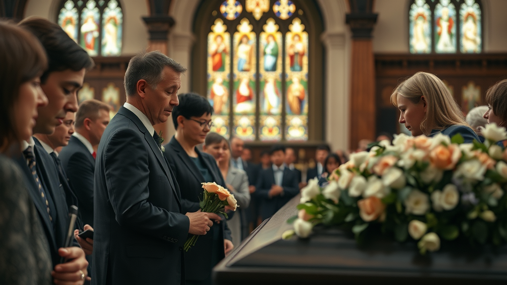 Cost of a funeral service, attendees at casket, funeral and burial final expense