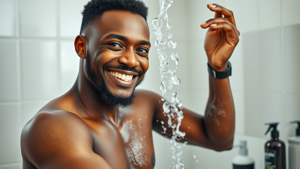 african american man maintaining hair replacement system for men