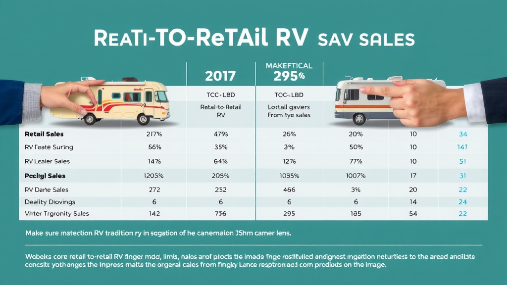 Detailed infographic table comparing retail-to-retail RV sales and traditional RV dealer sales