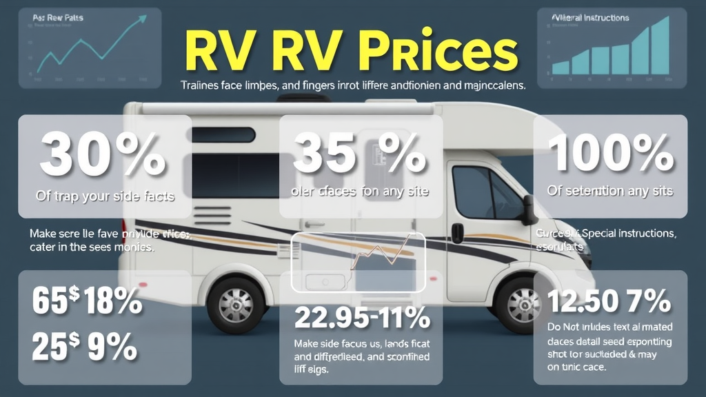 Informative infographic showing RV price statistics and market facts for RV pricing using bank data