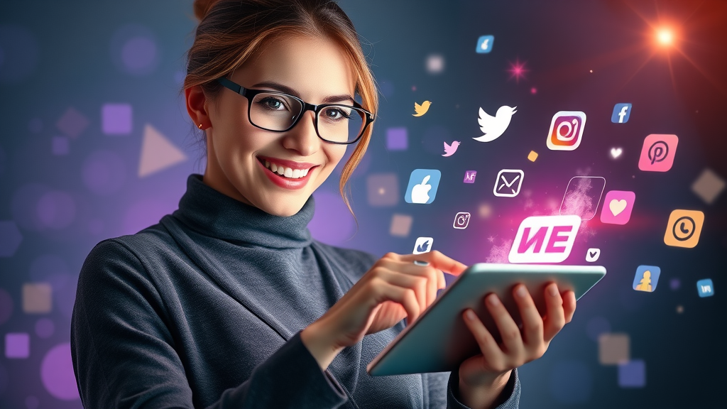 tech savvy marketer updating social media profiles SEO reputation management digital platform abstract