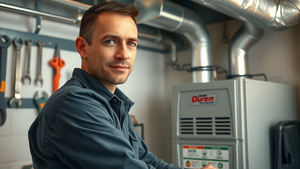 Certified technician completing heating system installation for reliable winter comfort