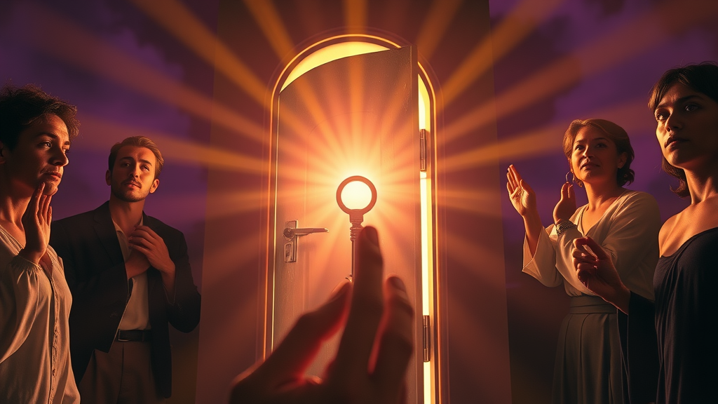 experiencing pentecost today symbolic locked door glowing key holy spirit anticipation rediscovery