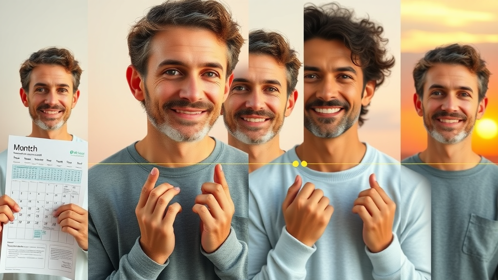 timeline collage improvement by daily adaptogen use cortisol and stress reduction