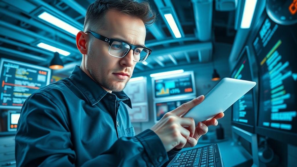 Engineer checking code for technical SEO optimization and search engine crawling