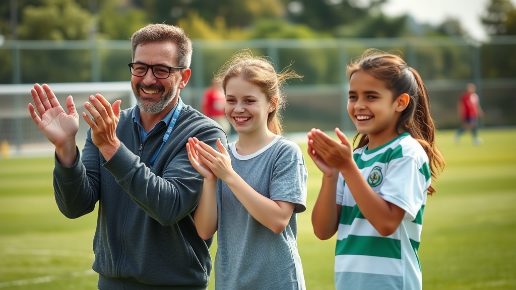 Parents enthusiastically clapping for their child