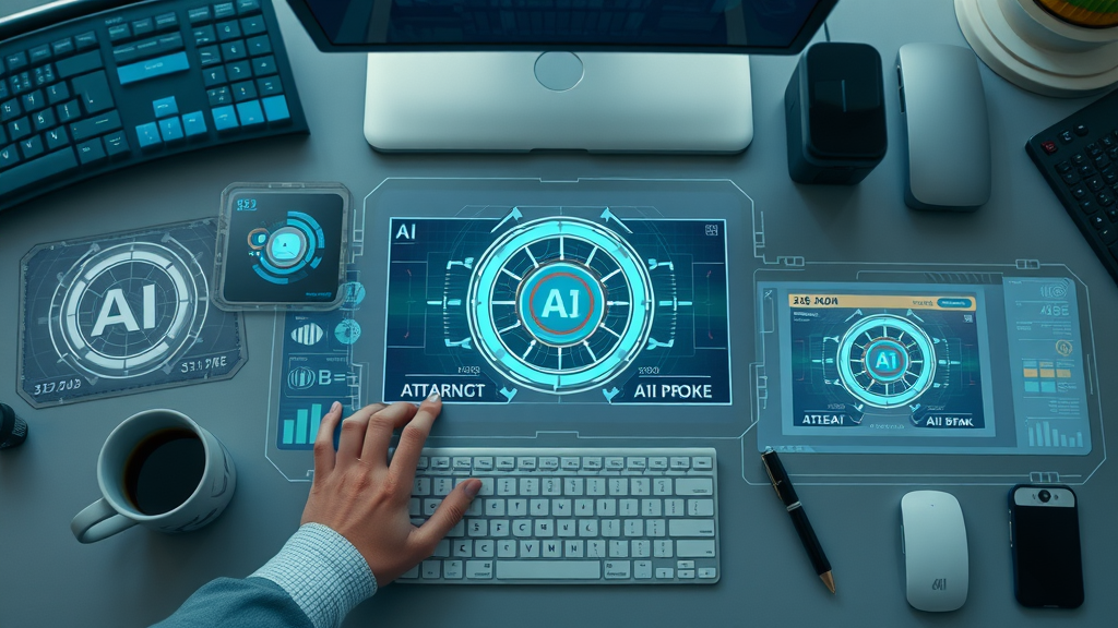 Modern AI-powered digital business tools in a Monmouthshire workspace for support and automation