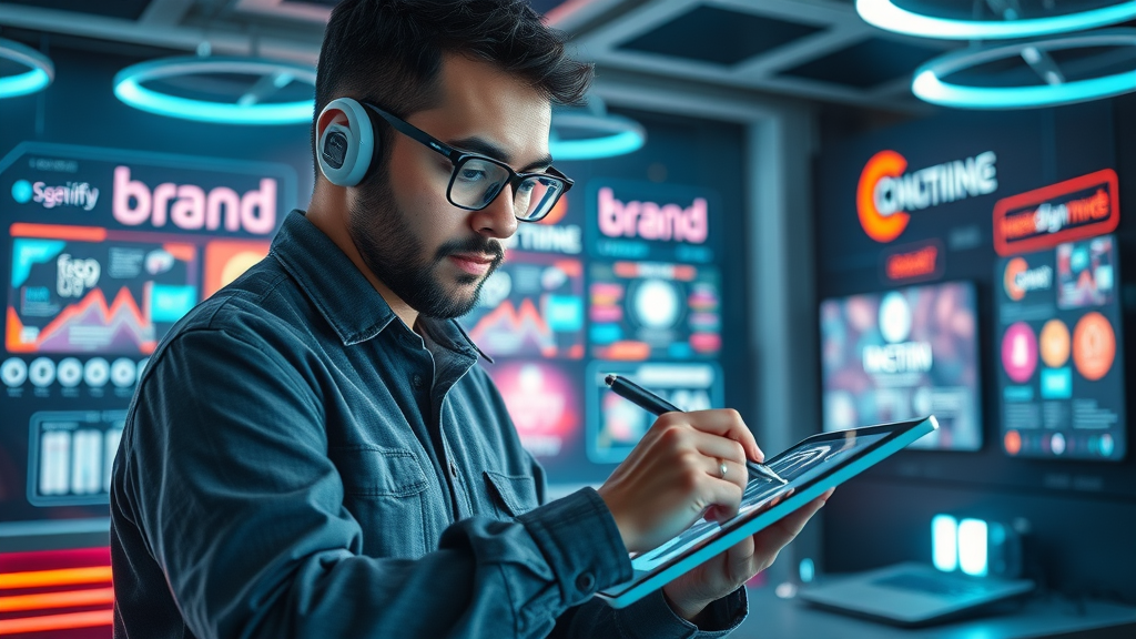 visionary brand designer sketching new visual identity trends