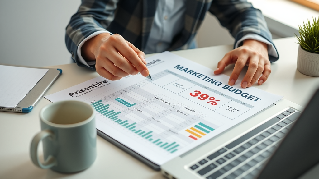 Organised marketing budget spreadsheet tracking digital marketing spend and allocations