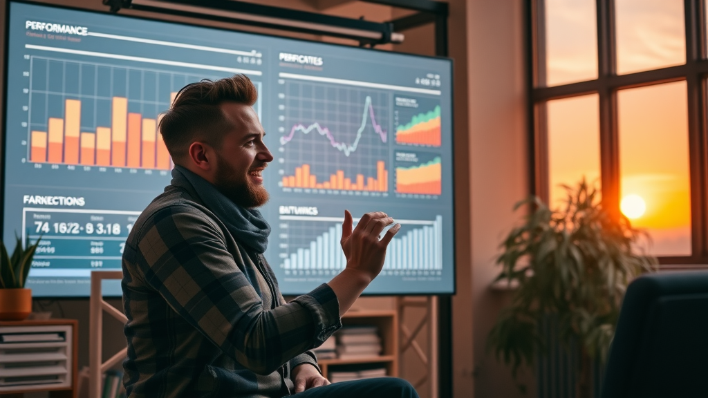 optimistic digital marketers analyzing performance metrics digital marketing strategies