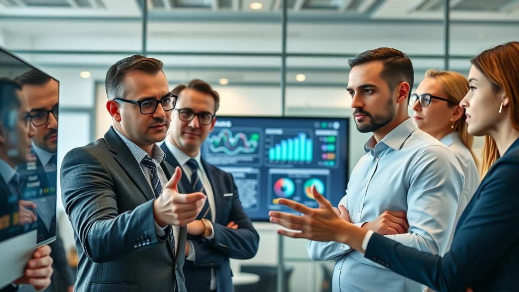 Business team analyzing features of top AI voice agent platforms for business-customer support-omnichannel