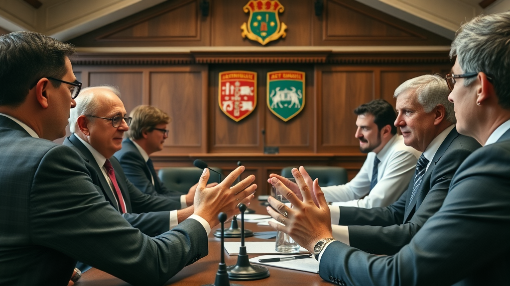 professional meeting, local entrepreneurs, council officials, Monmouthshire County Council chamber, collaborations monmouthshiremedia.com/business