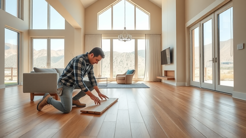 Expert flooring services in Salt Lake City installing elegant hardwood floors