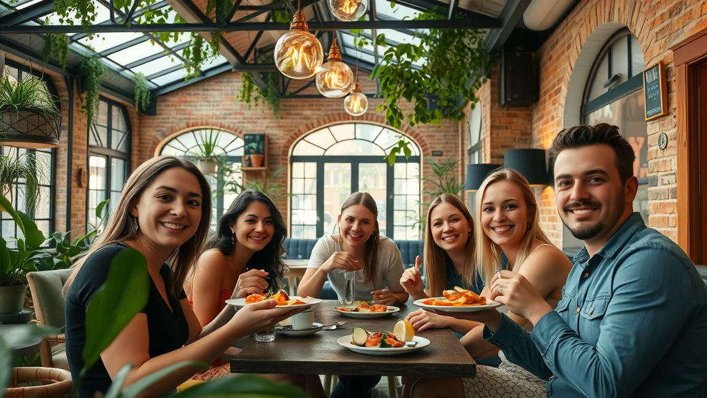 mazel tov best budapest restaurants scene trendy ruin bar restaurant with friends sharing Mediterranean mezze plates