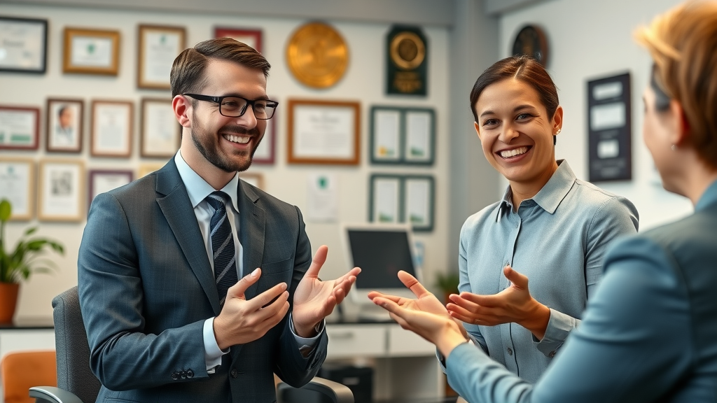Welcoming tax professionals explaining irs notices and issues to a client
