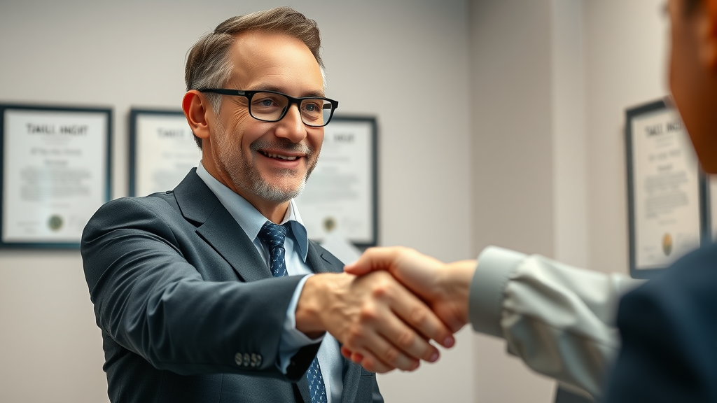 Experienced enrolled agent shaking hands with client, offer in compromise expertise northwest AR