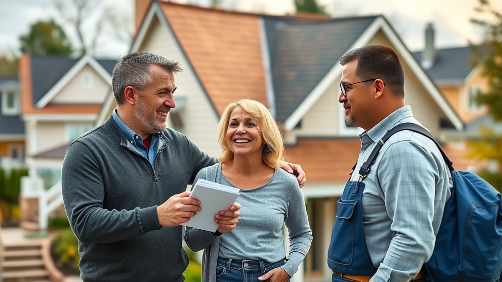Homeowners consult with local Rockland County roofing contractor for roof upgrade