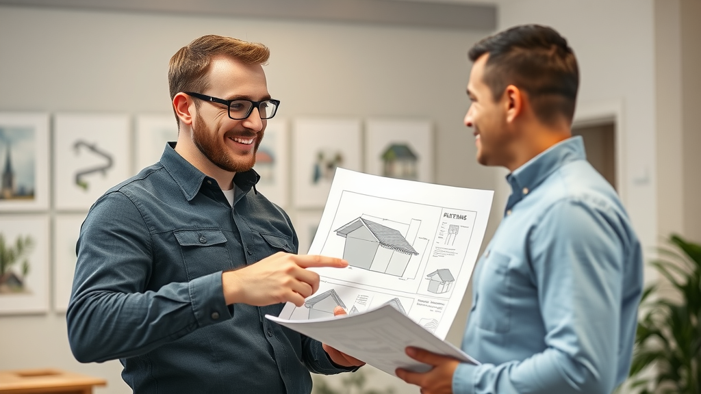 Professional gutter installer advising client on rain gutter cost and system choice