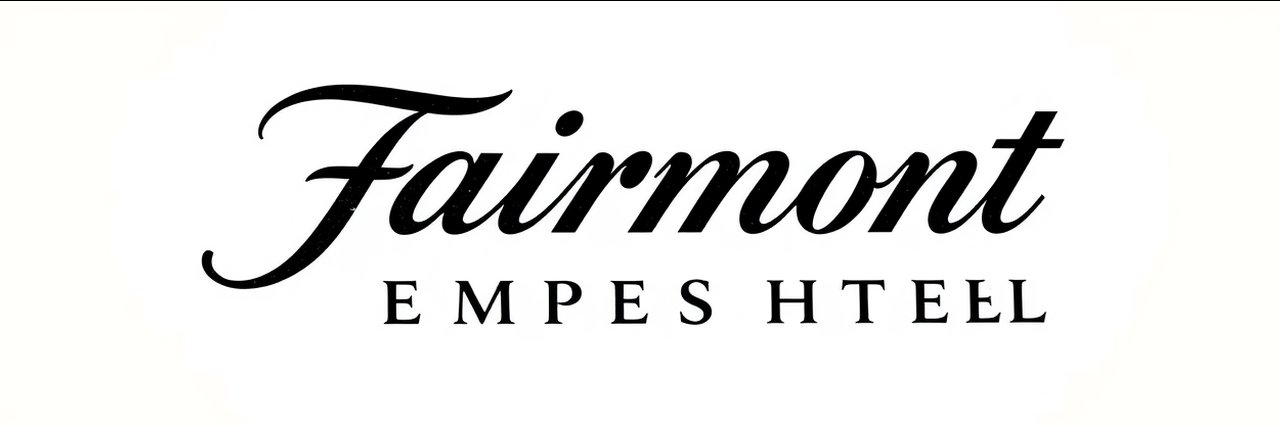 Fairmont Empress Hotel logo, classic black script on white, Christmas in Victoria Canada